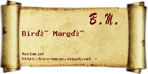 Biró Margó névjegykártya